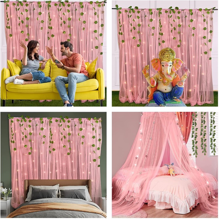 Fun and Flex Pink Backdrop Cloth for Decoration with Led Light and  Artificial leaf Vines Price in India - Buy Fun and Flex Pink Backdrop Cloth for  Decoration with Led Light and