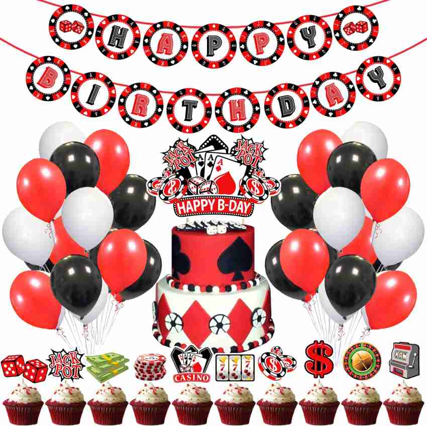 Casino Theme Party Decorations Casino Birthday Party Decorationcasino  Balloons B