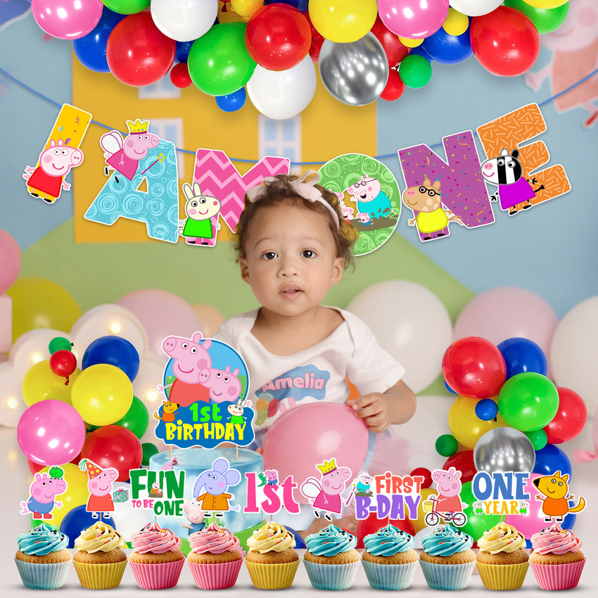 Peppa pig first birthday outfit top