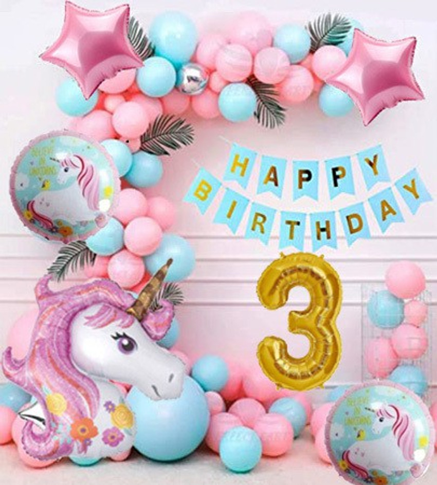 Birthday decoration for 3 top year girl