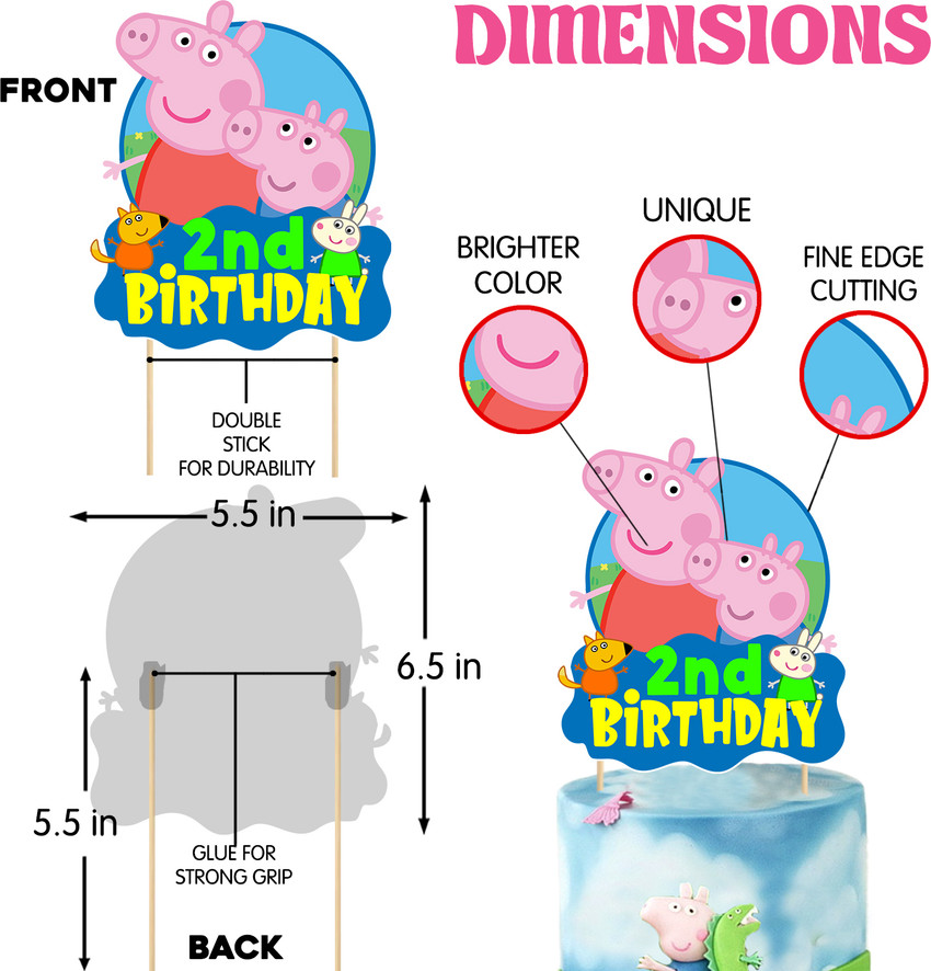 ZYOZI Peppa Pig 2nd Birthday Decorations Combo Include Banner Cake Topper Pack of 37 Price in India Buy ZYOZI Peppa Pig 2nd Birthday Decorations Combo Include Banner Cake Topper Pack of 37 online at F...