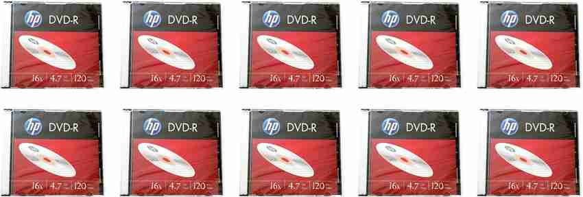 HP DVD Recordable DMA00086 Pack of 10 Disc Slimcase Speed