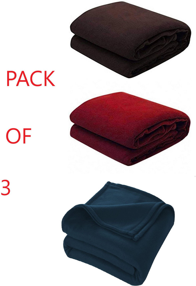 mk creation Solid Single Woollen Blanket for Mild Winter Buy mk