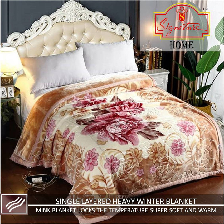 Signature comfy gold mink blanket cheap