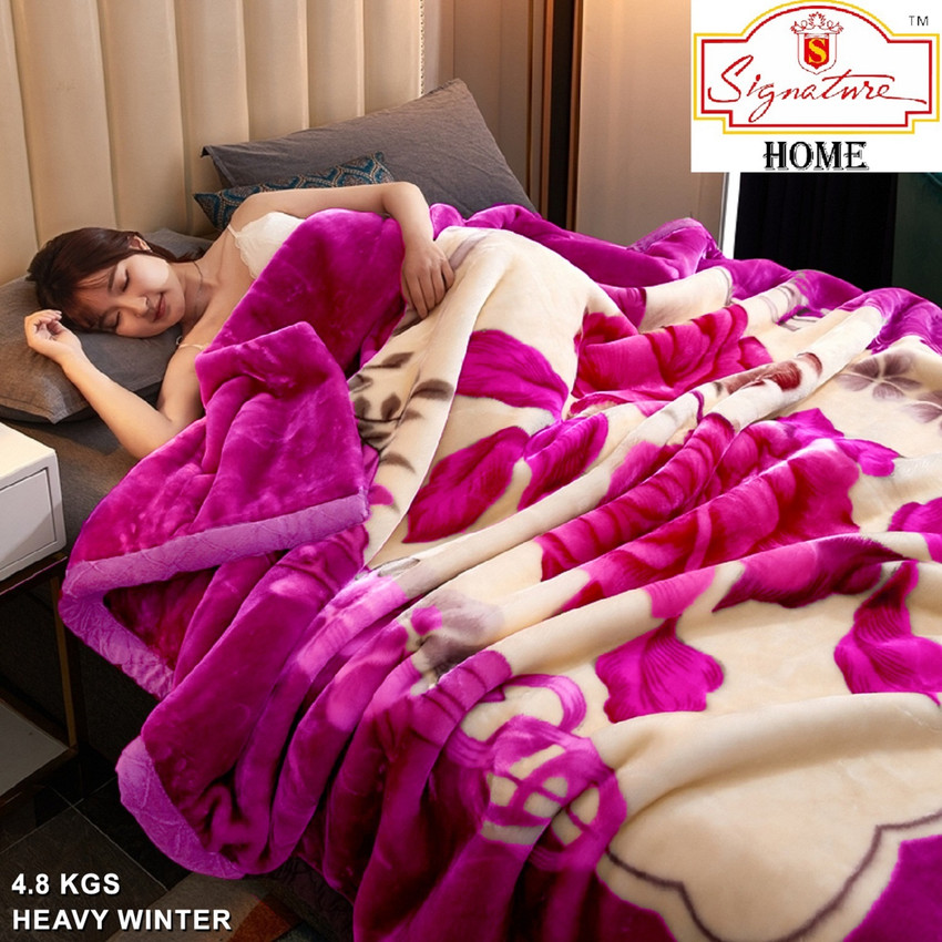 Signature Floral Double Mink Blanket for Heavy Winter Buy Signature Floral Double Mink Blanket for Heavy Winter Online at Best Price in India Flipkart