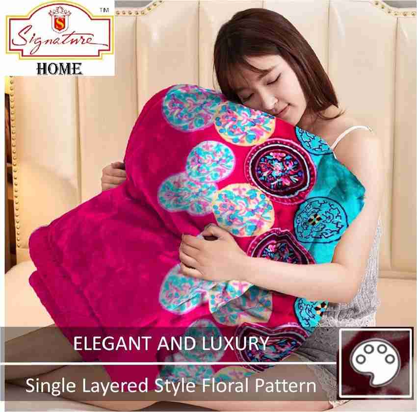 Signature Floral Single Mink Blanket for Heavy Winter Buy