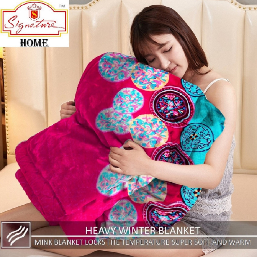 Signature Floral Double Woollen Blanket for Heavy Winter Buy