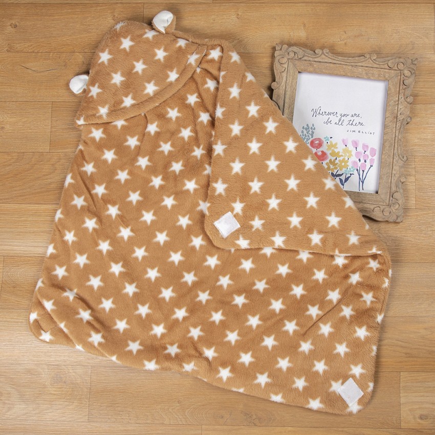 First Sleep Printed Crib Hooded Baby Blanket for Heavy Winter