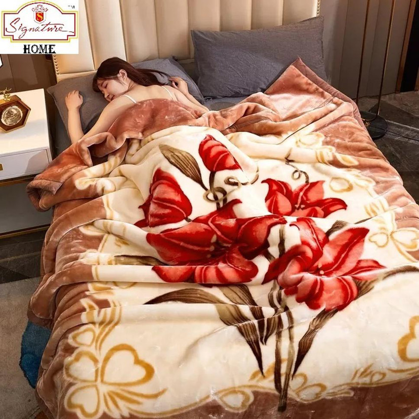 Signature floral double blanket on sale