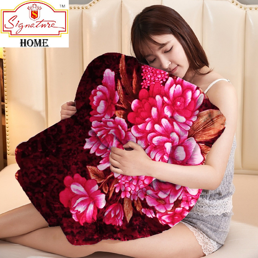 Signature Floral Double Woollen Blanket for Heavy Winter Buy