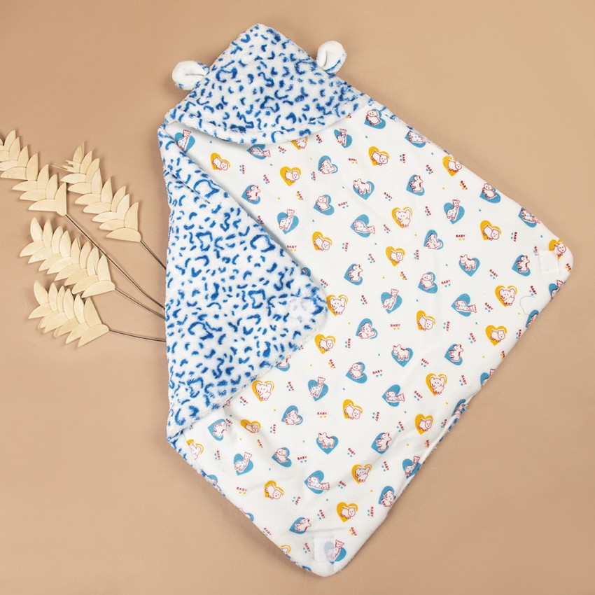 First Sleep Printed Crib Hooded Baby Blanket for Heavy Winter