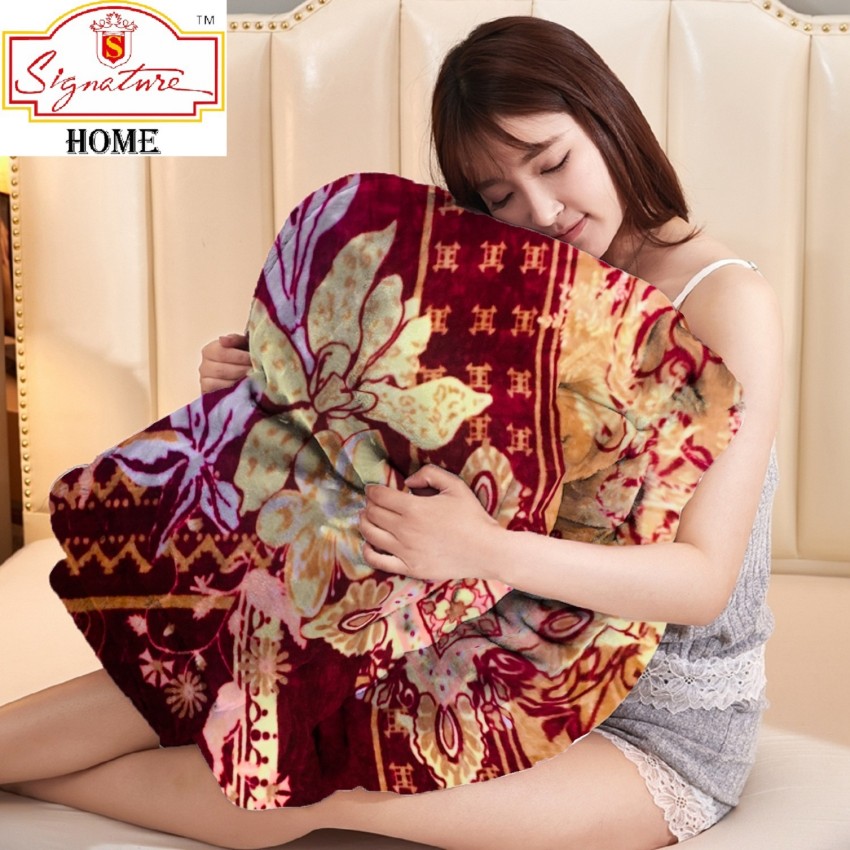 Signature Floral Double Mink Blanket for Heavy Winter - Buy