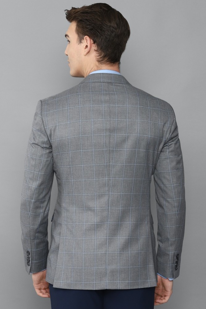 Buy Louis Philippe Louis Philippe Men Woolen Checked Single-Breasted  Tailored Tweeds Formal Blazer at Redfynd