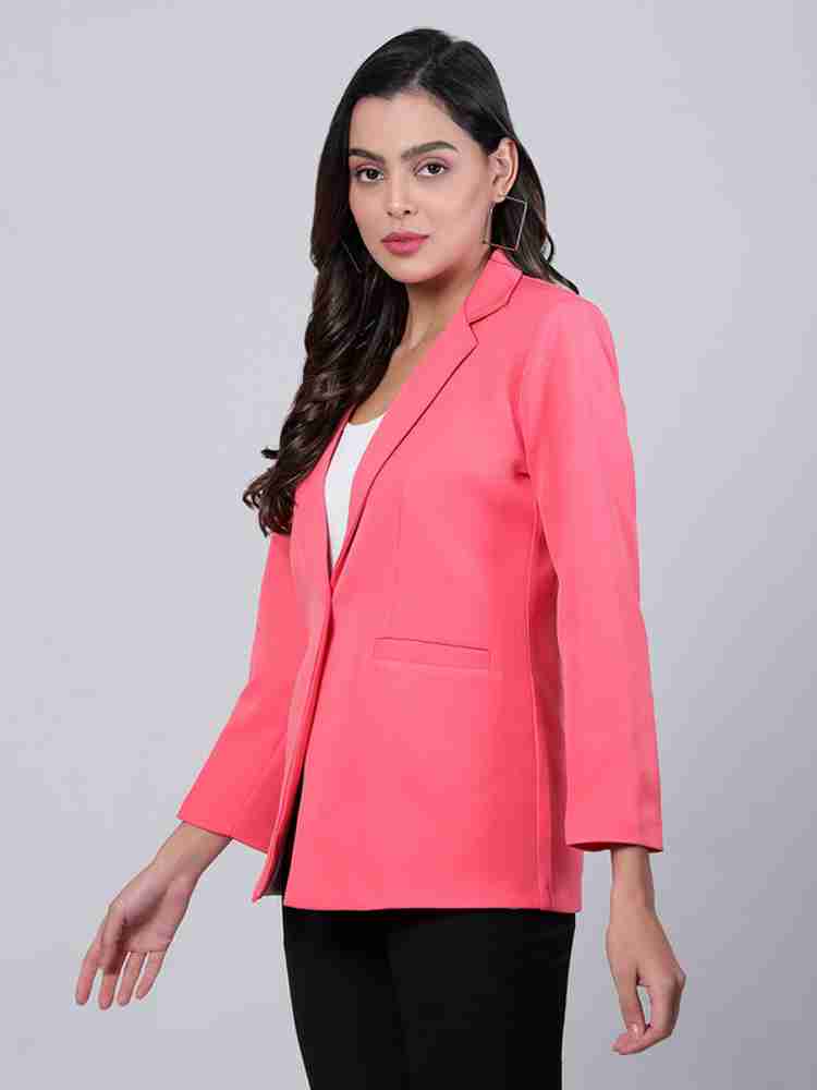 FEMMEZA Solid Single Breasted Formal Women Blazer Buy FEMMEZA
