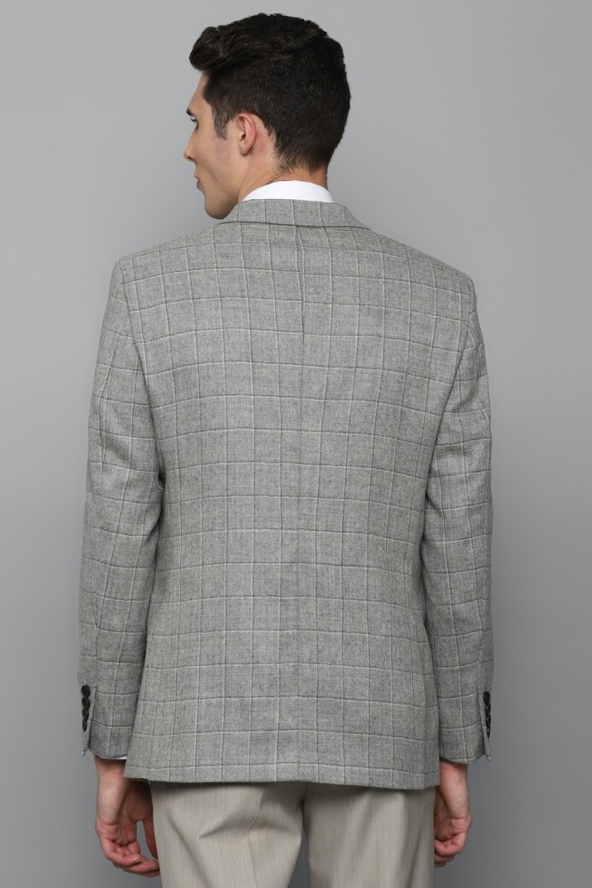 Buy Louis Philippe Louis Philippe Men Woolen Checked Single-Breasted  Tailored Tweeds Formal Blazer at Redfynd