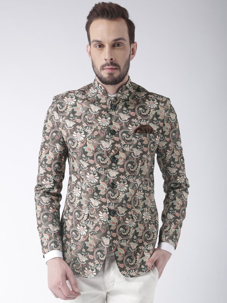 Printed bandhgala blazer sale