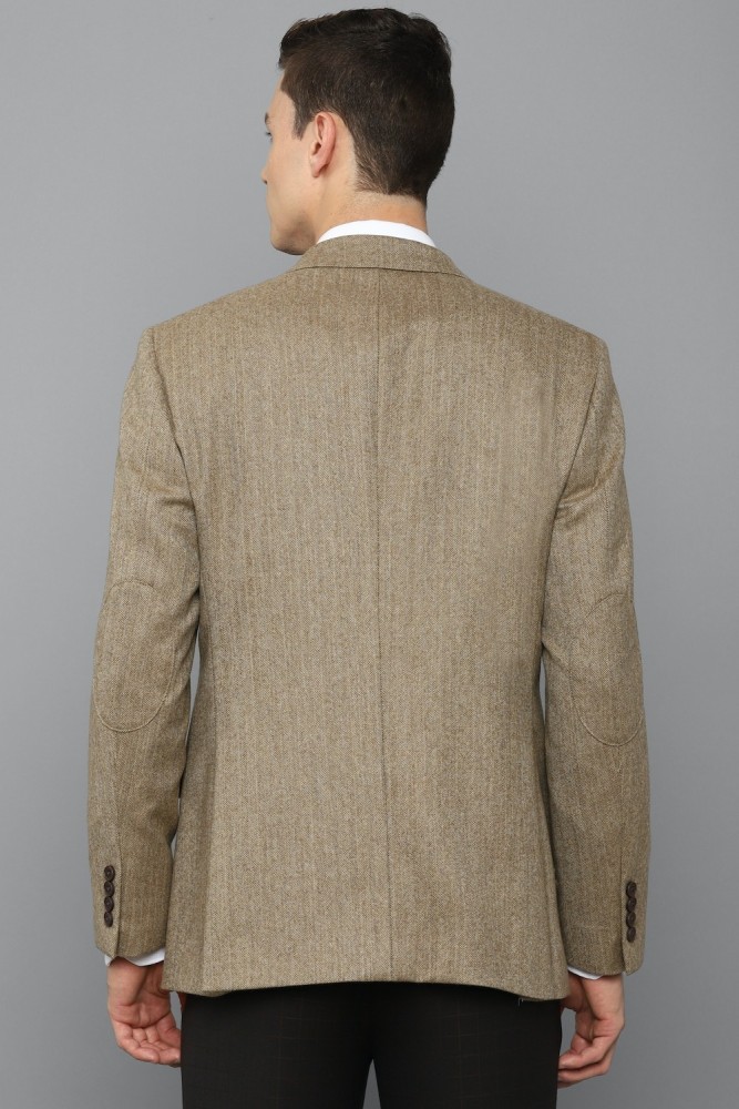 Louis Philippe Men Brown Regular Fit Textured Formal Blazer