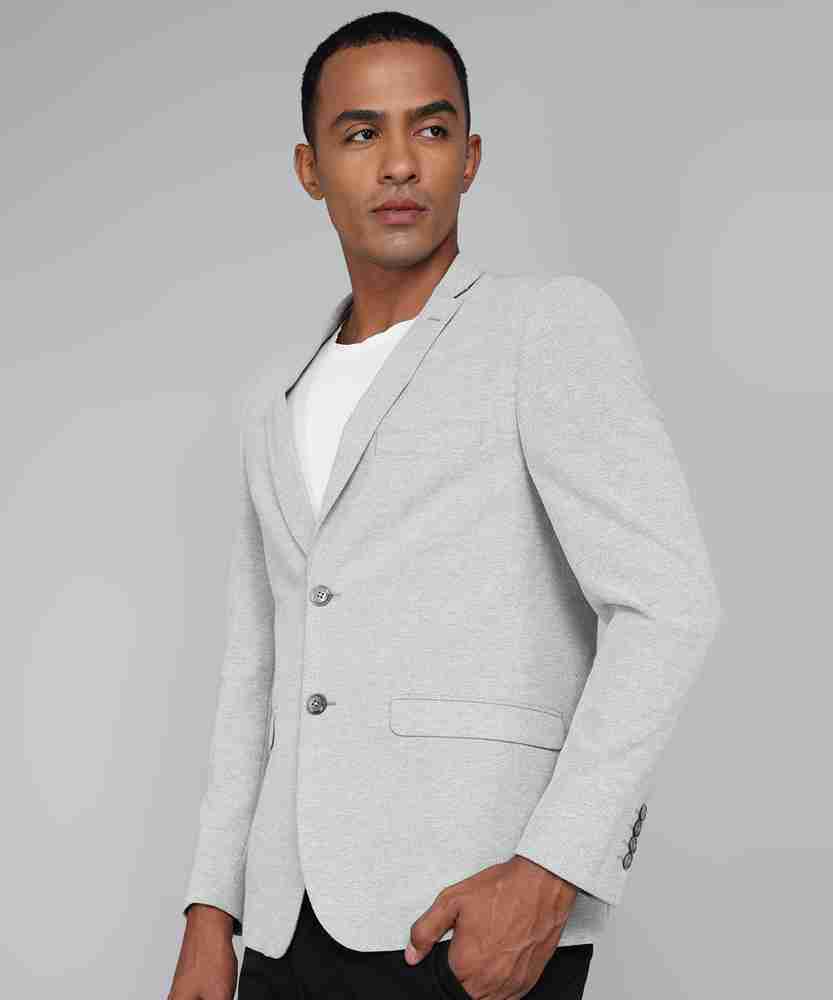 Grey blazer white kuat t shirt