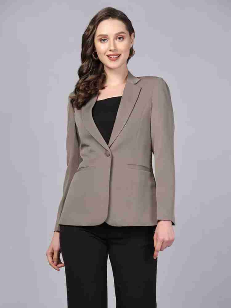 Mans Fab Solid Single Breasted Formal Women Blazer - Buy Mans