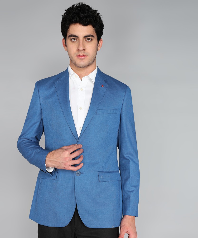 solid single breasted formal blazer