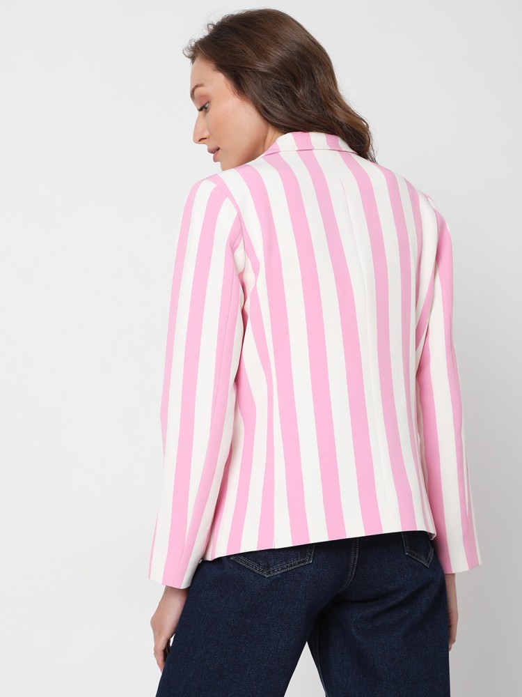 VERO MODA Striped Double Breasted Casual Women Blazer - Buy VERO MODA  Striped Double Breasted Casual Women Blazer Online at Best Prices in India