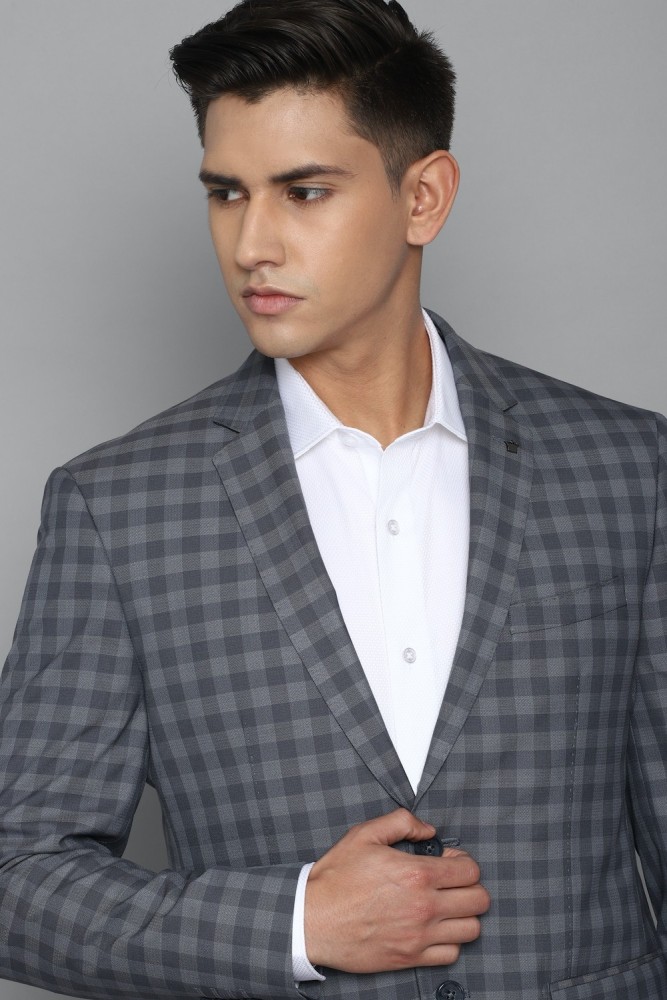 Louis Philippe Checks Grey Blazer: Buy Louis Philippe Checks Grey Blazer  Online at Best Price in India