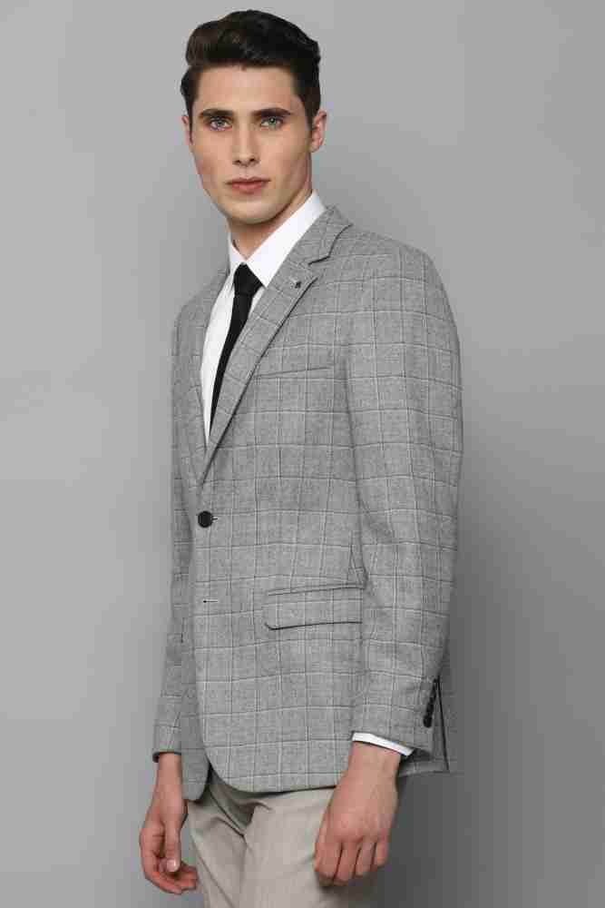Louis Philippe Checks Grey Blazer: Buy Louis Philippe Checks Grey Blazer  Online at Best Price in India