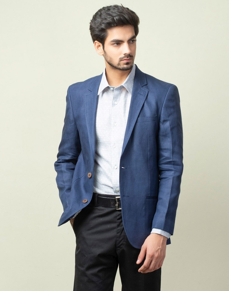 Fabindia Solid Double Breasted Casual Men Blazer Buy Fabindia