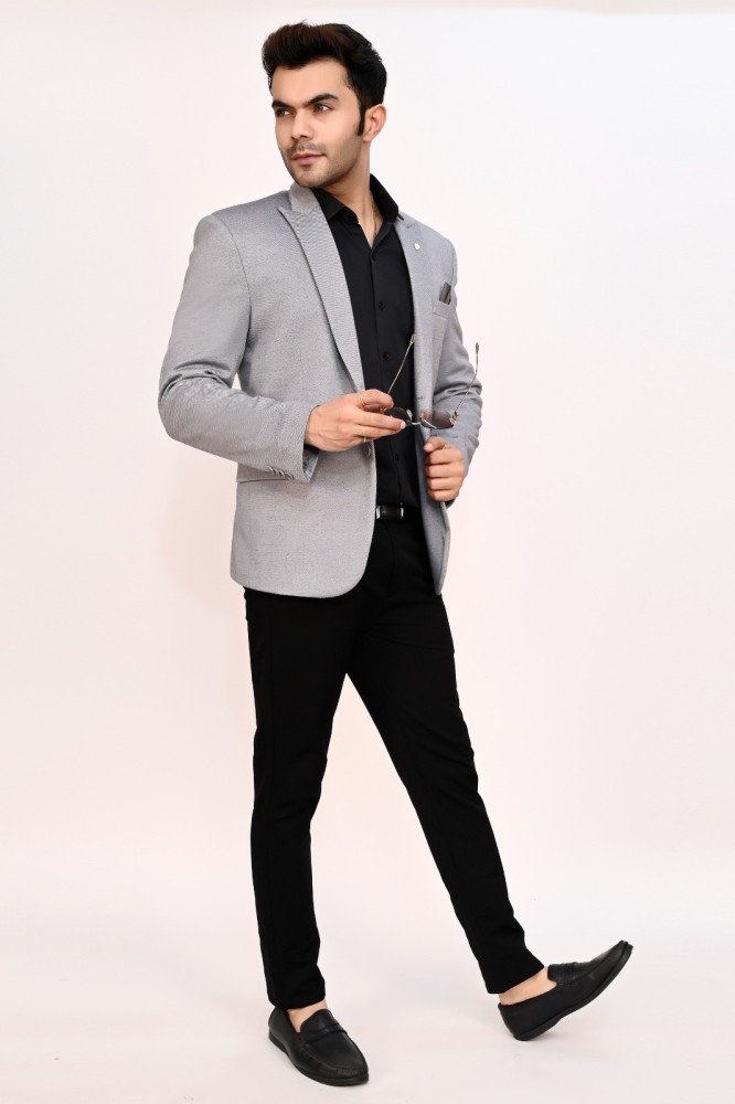 Black pant black shirt grey shops blazer