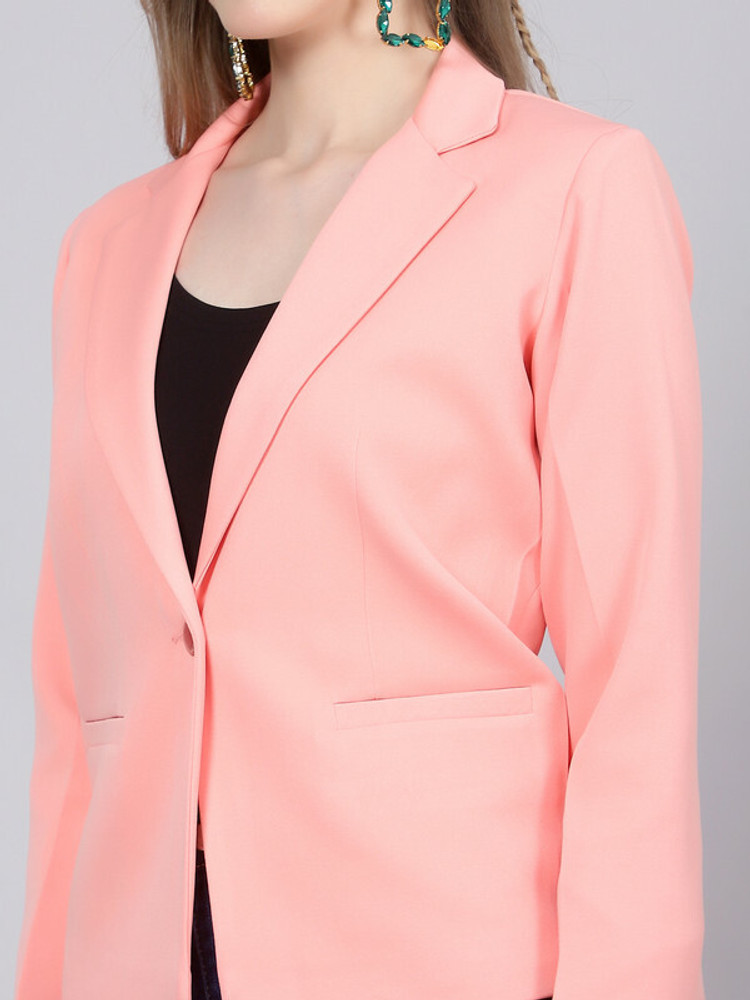 Peach blazer top womens