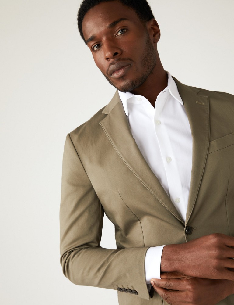 Khaki blazer mens best sale