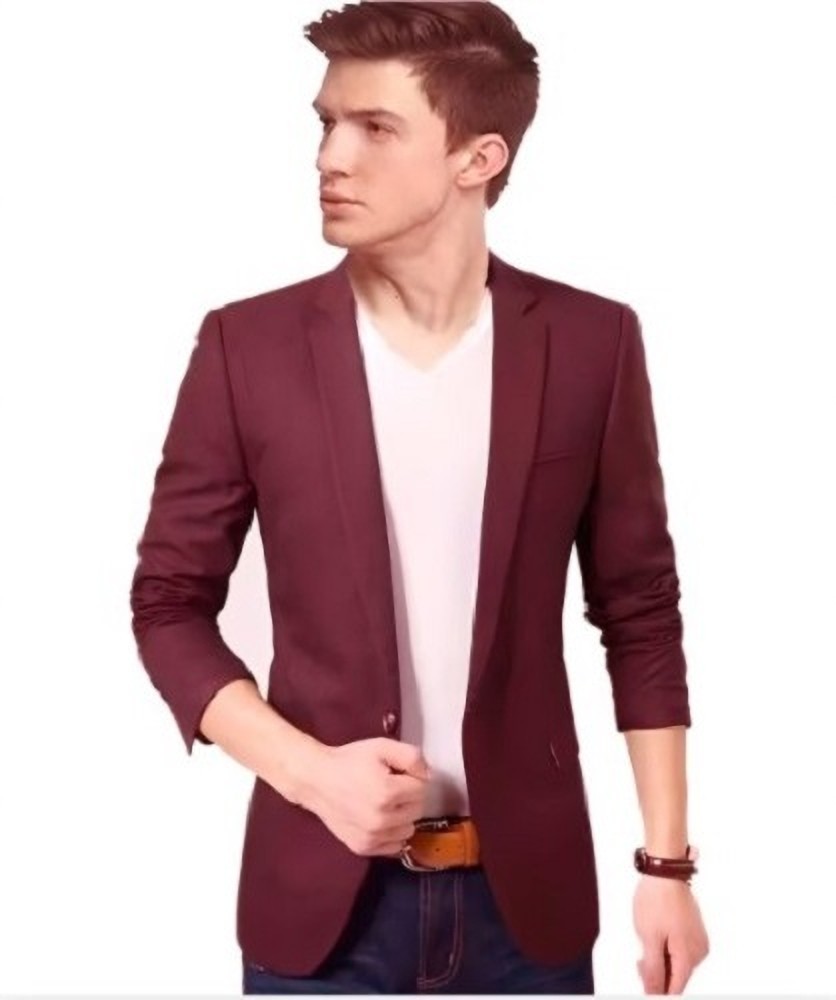 Burgundy blazer hotsell mens outfit