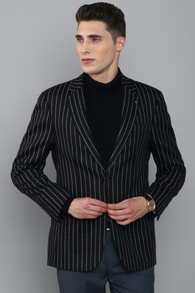 Striped shop black blazer