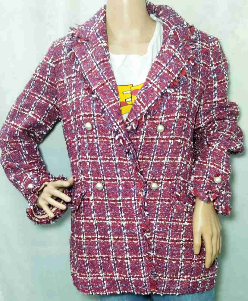 Zara Fashion Gallery Checkered Single Breasted Casual Women Blazer