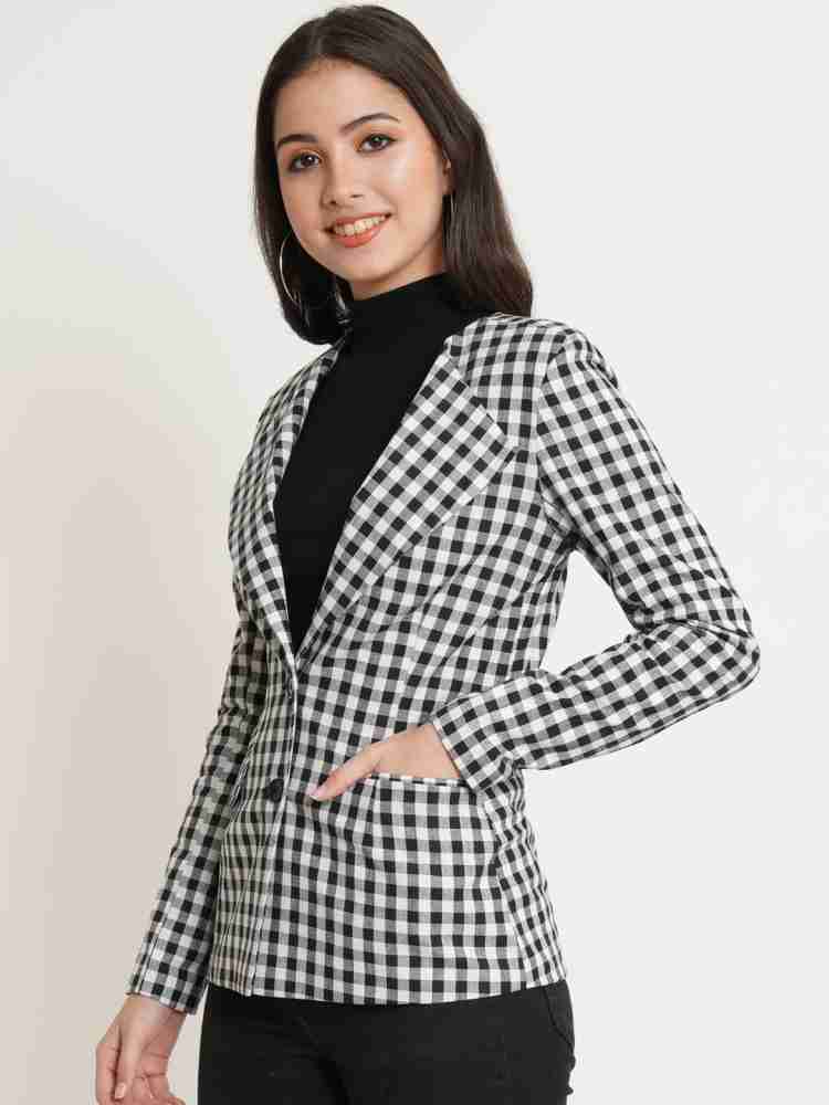 Womens hot sale blazer checked