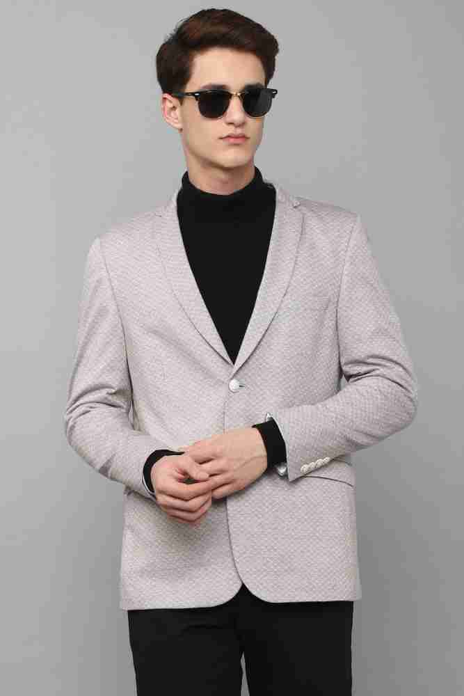 Buy Louis Philippe Men Grey Melange Solid Super Slim Fit Single Breasted  Casual Blazer - Blazers for Men 10760100