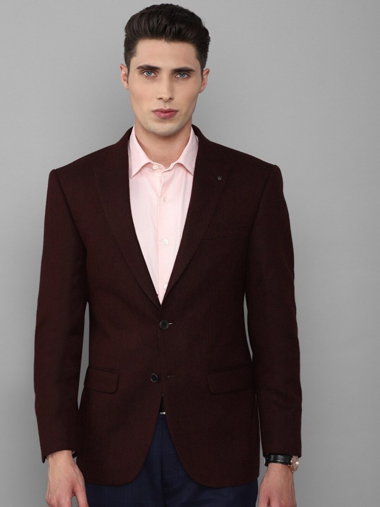 Buy Louis Philippe Men Maroon Checked Single Breasted Slim Fit Formal Suit  - Suits for Men 8340275