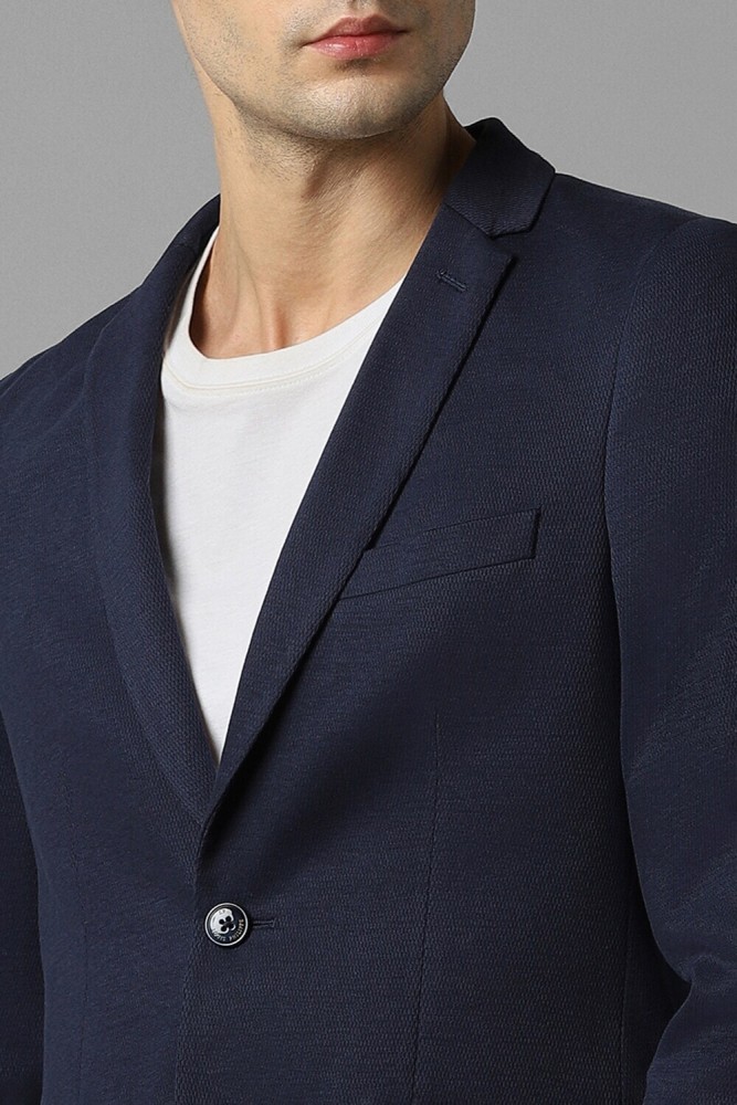 Louis Philippe Men's Notch Lapel Regular Fit Blazer (LPBZ1M01014_Navy_44) :  : Fashion