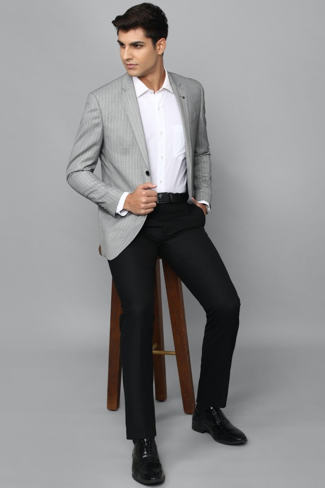 Louis Philippe Men's Notch Lapel Slim fit Permapress Blazer  (LPBZMSLH148927_Grey_40) : : Fashion