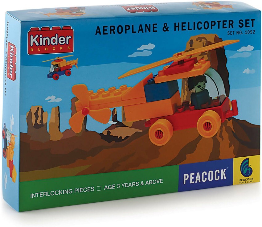 Peacock Toys & Games Peacock Helicopter Set - Premium Interlocking Blocks -  Peacock Helicopter Set - Premium Interlocking Blocks . Buy AEROPLANE &  HELICOPTER toys in India. shop for Peacock Toys 