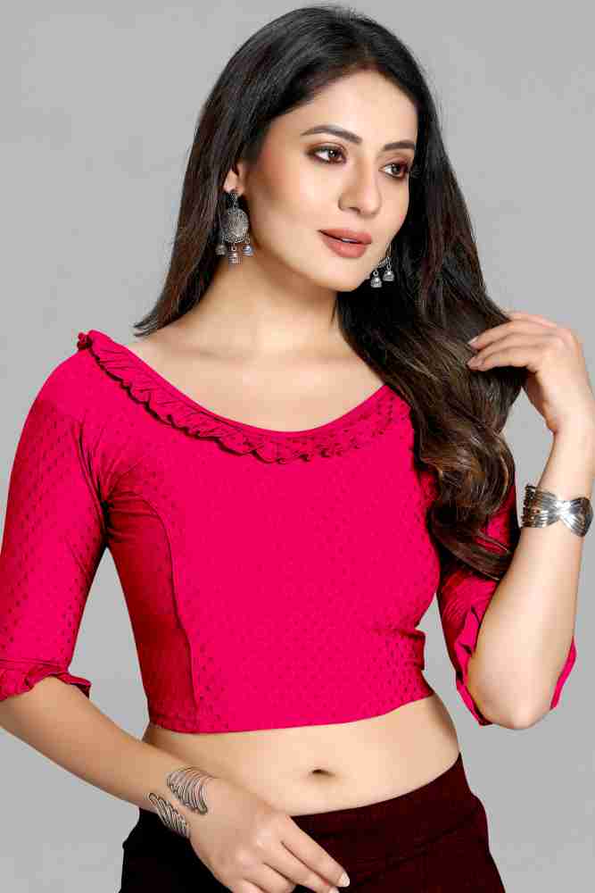 Buy online Women Self Design Stitched Blouse from ethnic wear for Women by Scube  Designs for ₹399 at 77% off