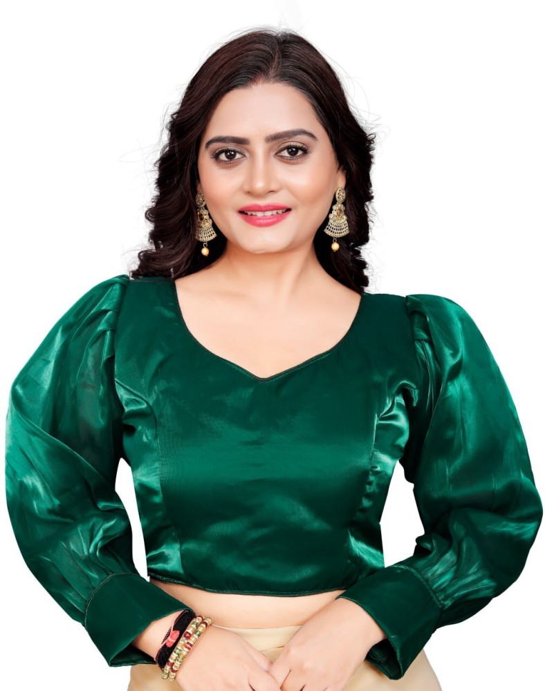 Buy MY EVERY DAY GREEN SATIN SHIRT for Women Online in India