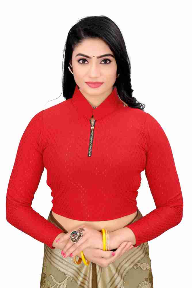 sanket synthetics Band collar Women Blouse - Buy sanket synthetics