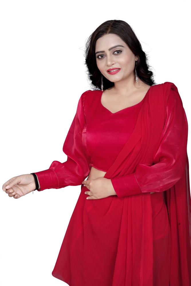 Buy Trendzmy Women Gajri Embellished Cotton Silk Sweetheart Neck Blouse,  Free Size Online at Best Prices in India - JioMart.