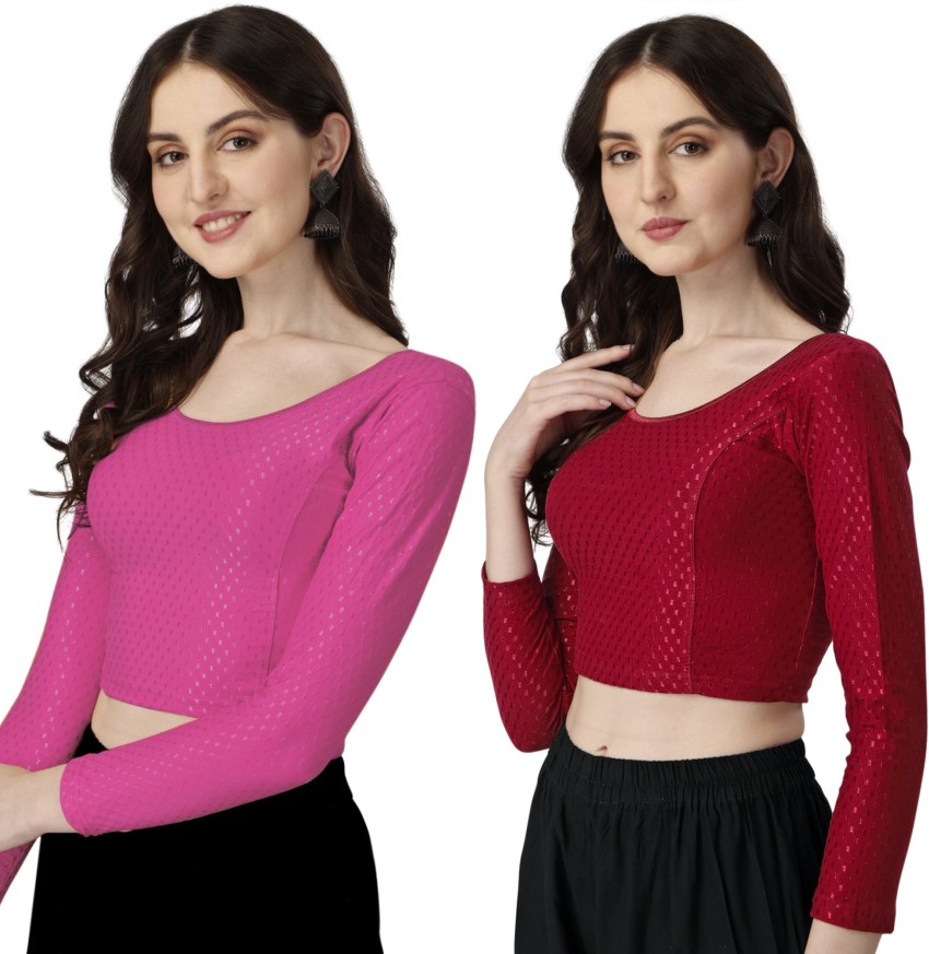 Buy Scube Designs Women Pink Cotton Lycra Blouse Online at Best