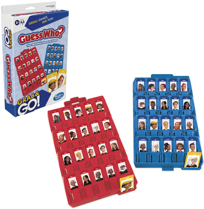 HASBRO GAMING Grab and Go Guess Who Game Original Guessing Game for Kids Ages 6 and Up Portable 2 Player Game Travel Game for Kids Board Game Accessories Grab and Go