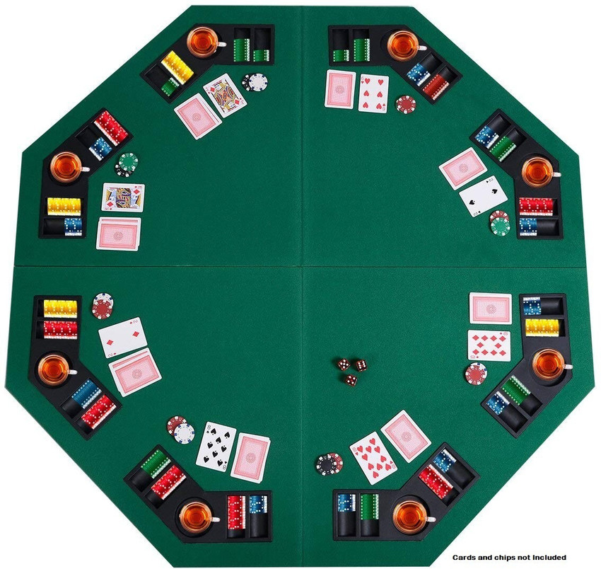 Protos India.Net 8 Players Folding Poker Table Top Octagon Green soft Cloth  Board Game Accessories - 8 Players Folding Poker Table Top Octagon Green  soft Cloth . Buy Poker toys in India.
