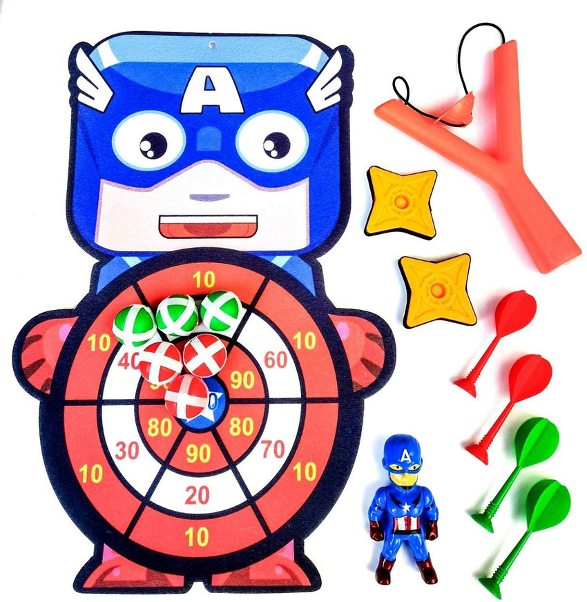 azhari Super Hero Slingshot Target Game Dart Toy Design May Vary