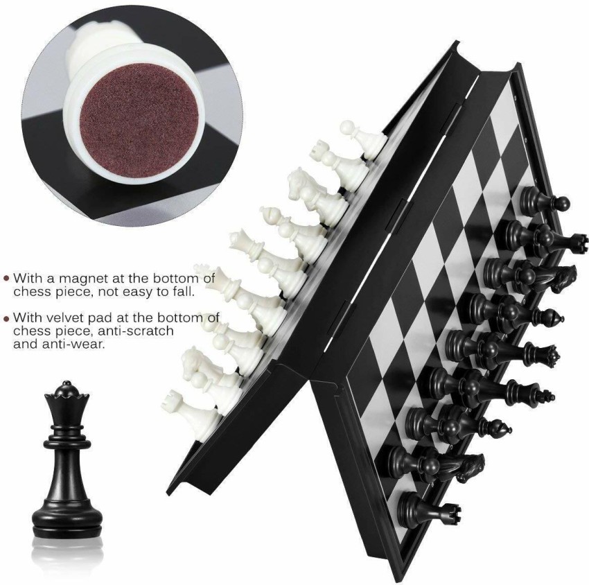 THE WILSWANK 10 x 10 Inch Premium Foldable Magnetic Chess Set with Free  Chess Bag and Strategy Guide Book (How to Play Chess)