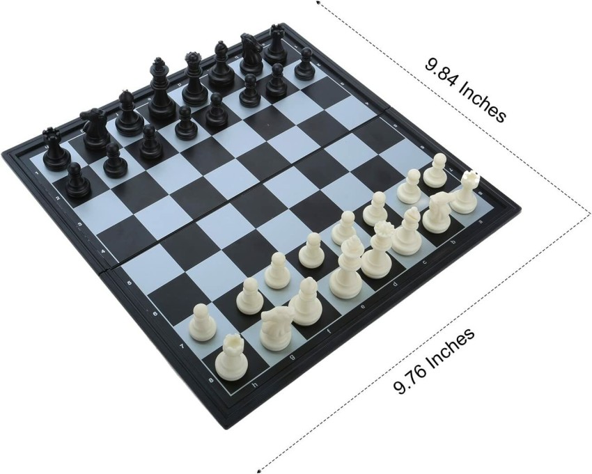 THE WILSWANK 10 x 10 Inch Premium Foldable Magnetic Chess Set with Free  Chess Bag and Strategy Guide Book (How to Play Chess)